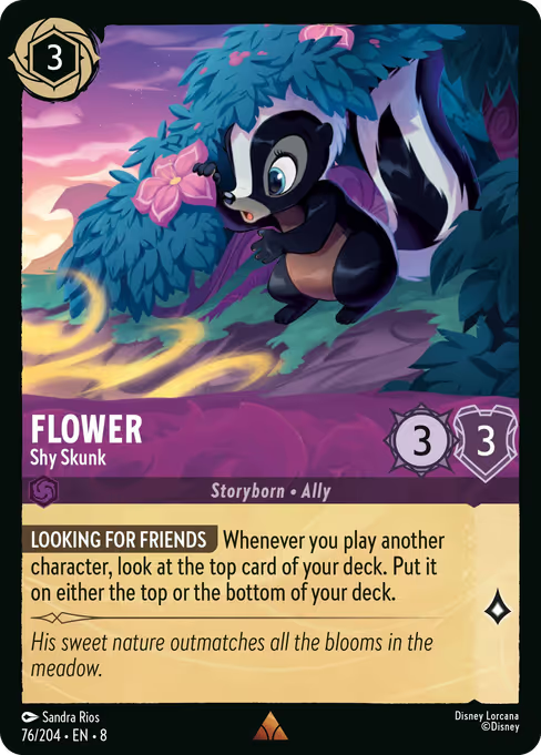 Flower - Shy Skunk Disney Lorcana card