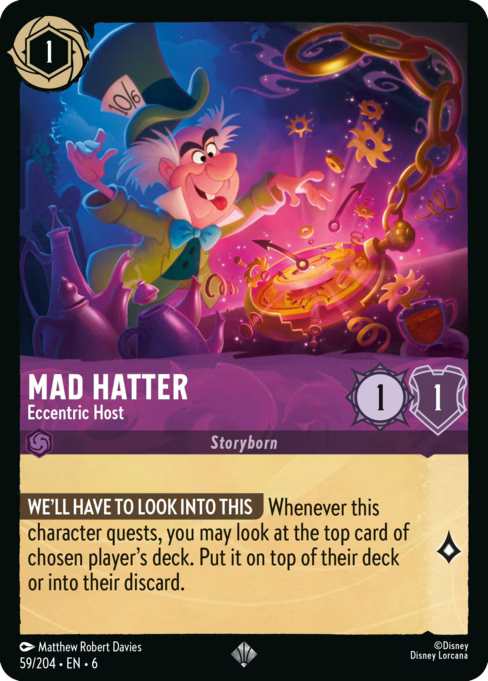 Mad Hatter - Eccentric Host Disney Lorcana card