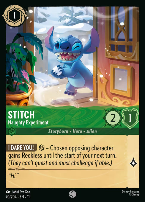 Stitch - Naughty Experiment Disney Lorcana card