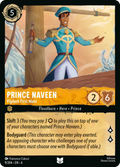 Prince Naveen - Vigilant First Mate Disney Lorcana card