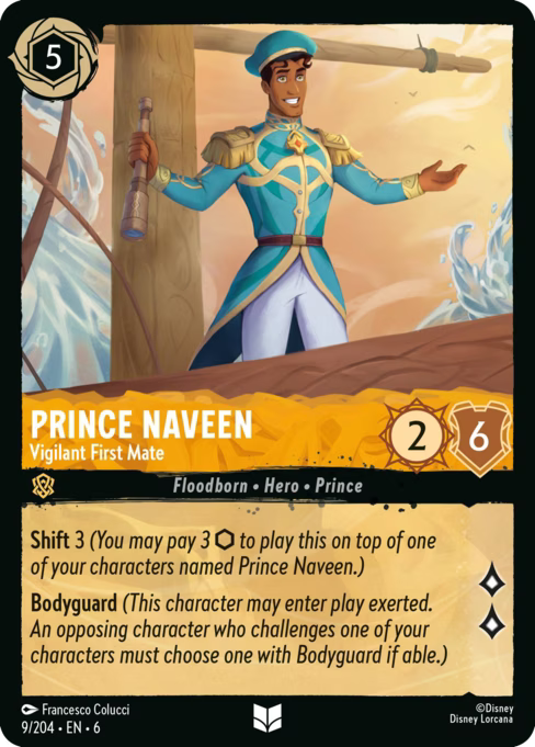 Prince Naveen - Vigilant First Mate Disney Lorcana card