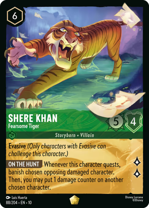 Shere Khan - Fearsome Tiger Disney Lorcana card
