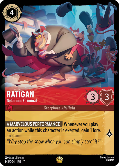 Ratigan - Nefarious Criminal Disney Lorcana card