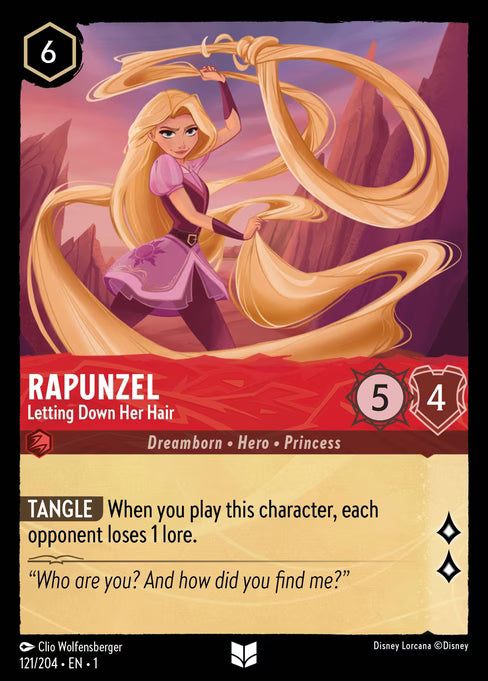 Rapunzel - Letting Down Her Hair Disney Lorcana card
