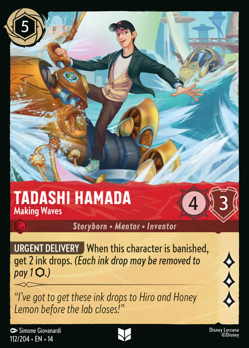 Tadashi Hamada - Making Waves Disney Lorcana card