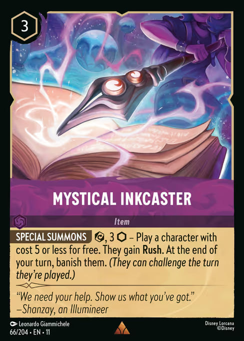 Mystical Inkcaster Disney Lorcana card