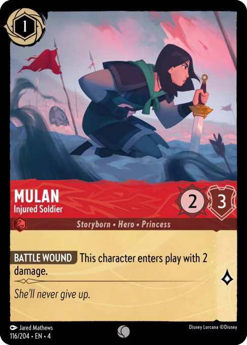 Mulan - Injured Soldier Disney Lorcana card