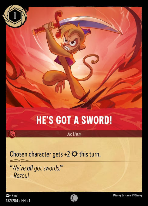 He's Got a Sword! Disney Lorcana card