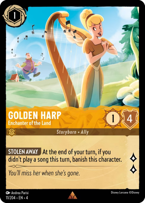 Golden Harp - Enchanter of the Land Disney Lorcana card