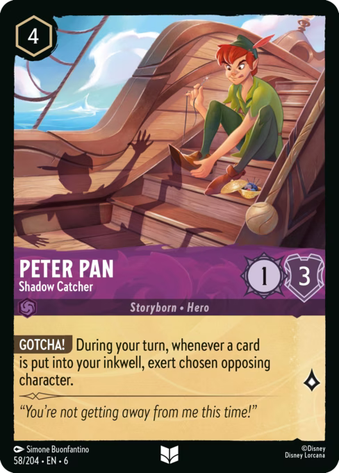 Peter Pan - Shadow Catcher Disney Lorcana card