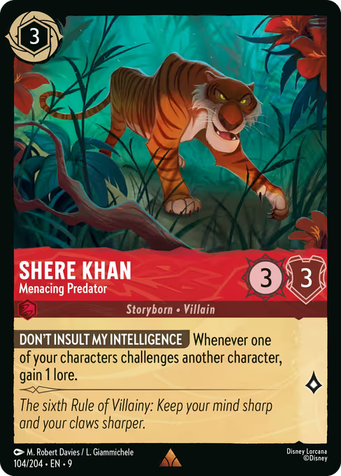 Shere Khan - Menacing Predator Disney Lorcana card