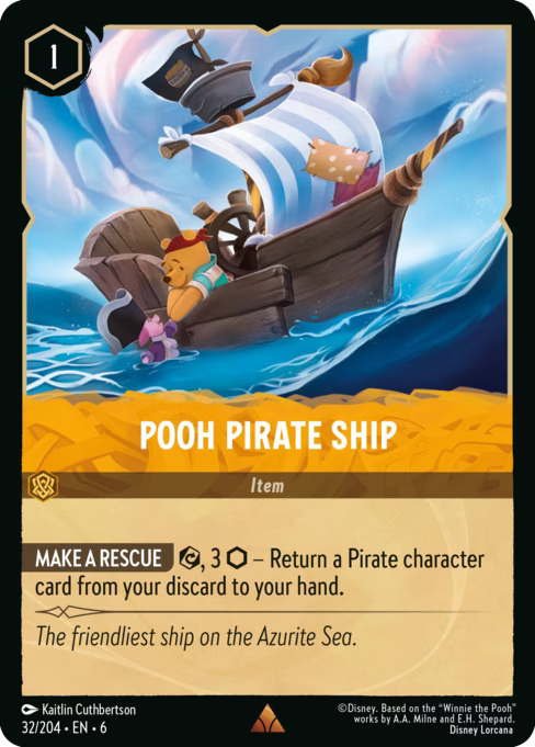 Pooh Pirate Ship Disney Lorcana card