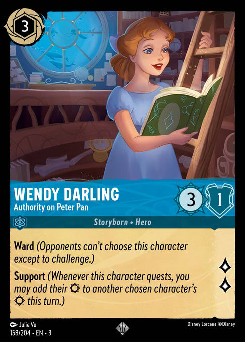 Wendy Darling - Authority on Peter Pan Disney Lorcana card