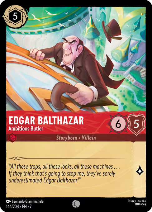 Edgar Balthazar - Ambitious Butler Disney Lorcana card