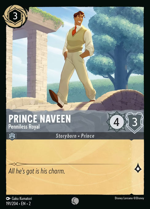 Prince Naveen - Penniless Royal Disney Lorcana card