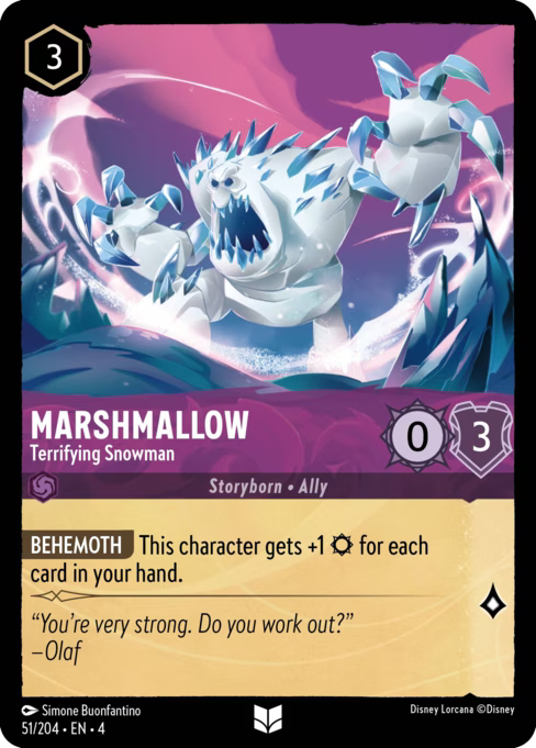 Marshmallow - Terrifying Snowman Disney Lorcana card