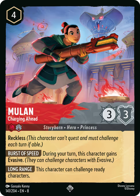 Mulan - Charging Ahead Disney Lorcana card