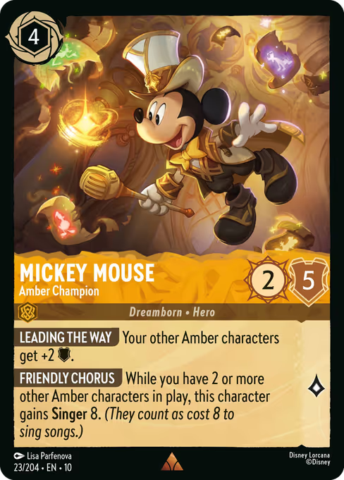 Mickey Mouse - Amber Champion Disney Lorcana card