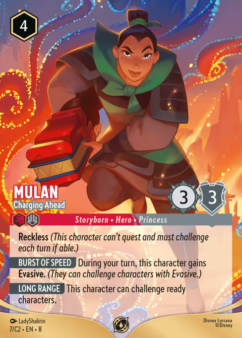 Mulan - Charging Ahead Disney Lorcana card