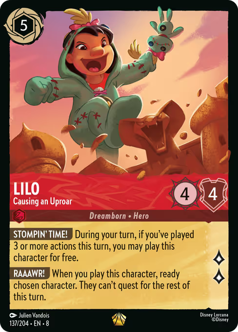 Lilo - Causing an Uproar Disney Lorcana card