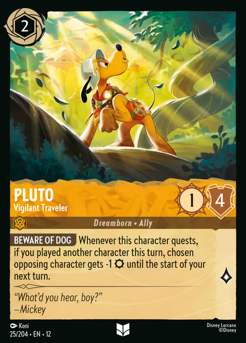 Pluto - Vigilant Traveler Disney Lorcana card