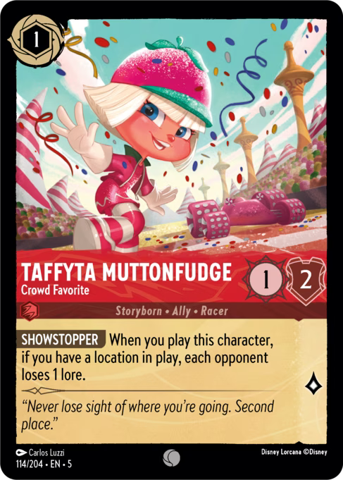 Taffyta Muttonfudge - Crowd Favorite Disney Lorcana card