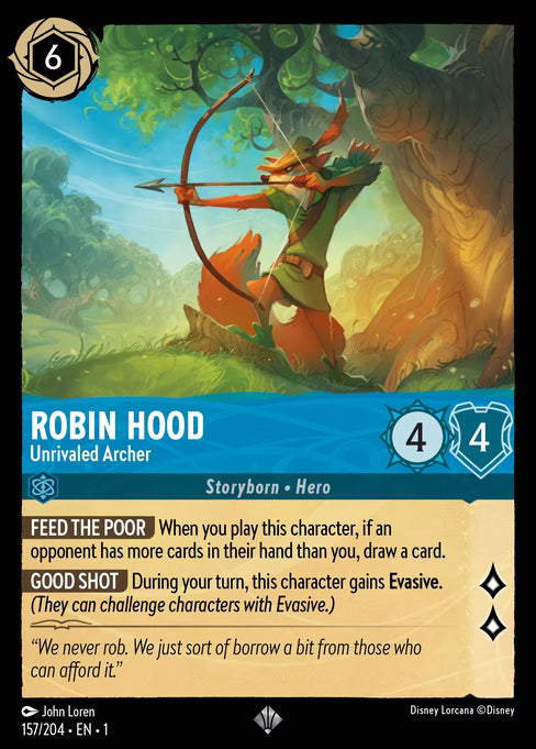 Robin Hood - Unrivaled Archer Disney Lorcana card