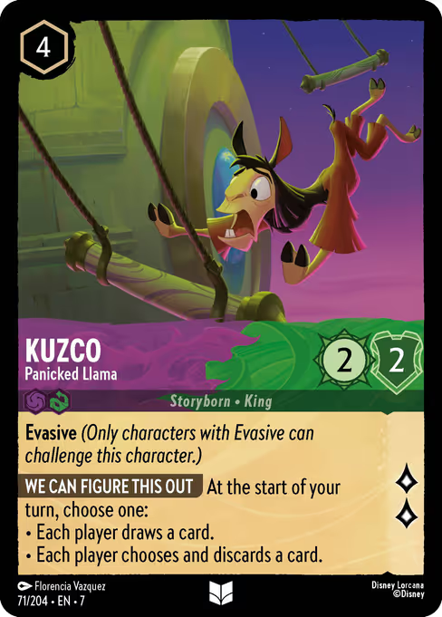 Kuzco - Panicked Llama Disney Lorcana card