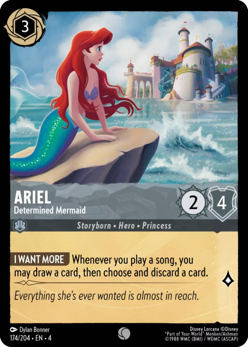 Ariel - Determined Mermaid Disney Lorcana card