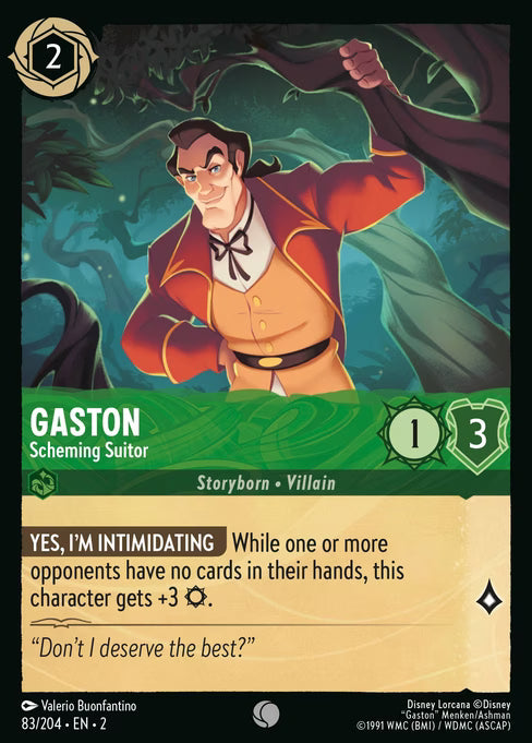 Gaston - Scheming Suitor Disney Lorcana card