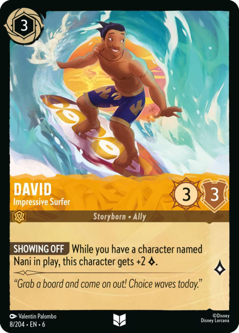 David - Impressive Surfer Disney Lorcana card