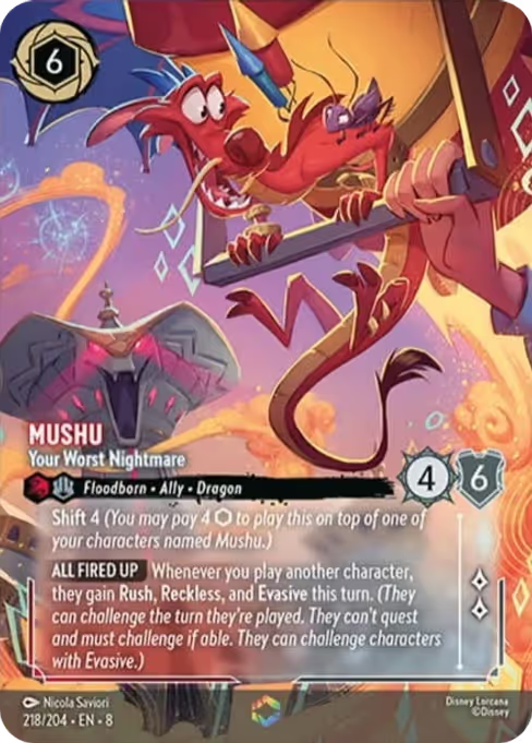 Mushu - Your Worst Nightmare Disney Lorcana card
