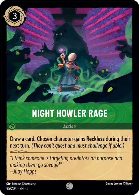 Night Howler Rage Disney Lorcana card