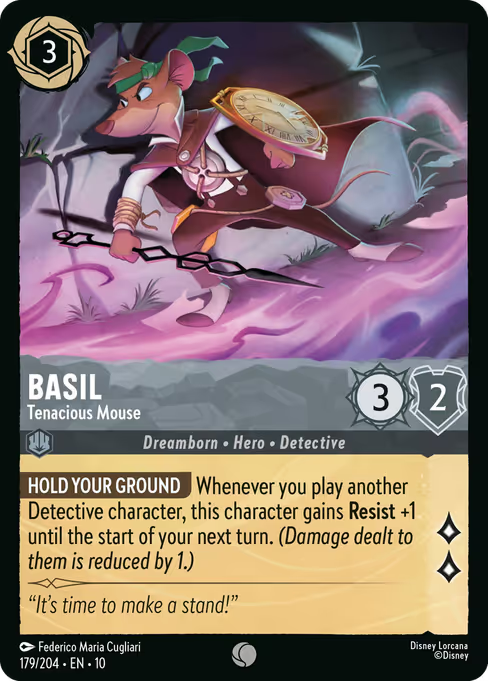 Basil - Tenacious Mouse Disney Lorcana card
