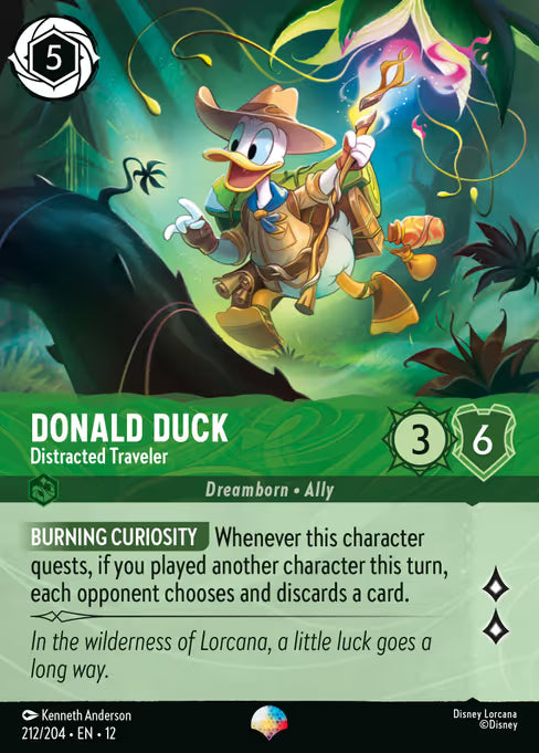 Donald Duck - Distracted Traveler Disney Lorcana card
