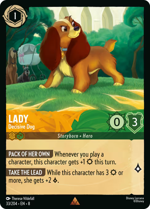 Lady - Decisive Dog Disney Lorcana card