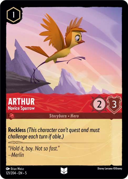 Arthur - Novice Sparrow Disney Lorcana card