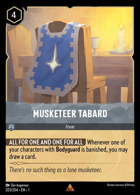 Musketeer Tabard Disney Lorcana card
