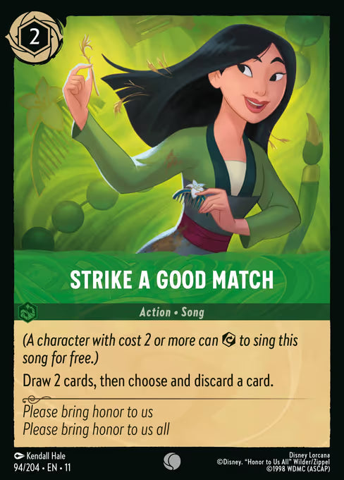 Strike A Good Match Disney Lorcana card