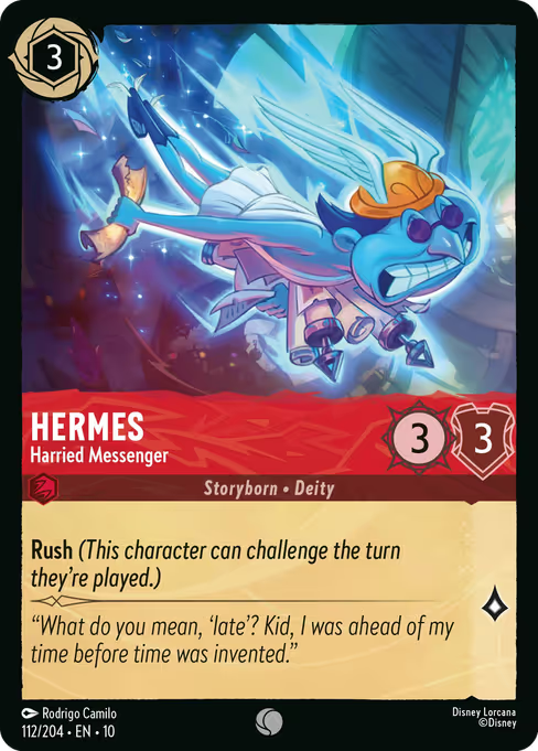 Hermes - Harried Messenger Disney Lorcana card