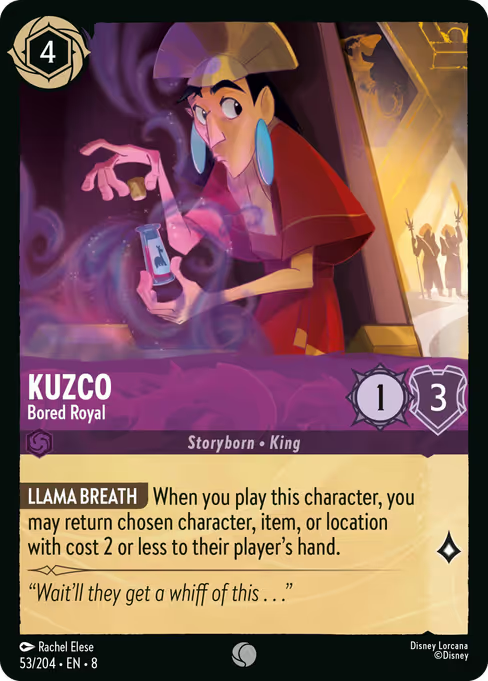 Kuzco - Bored Royal Disney Lorcana card