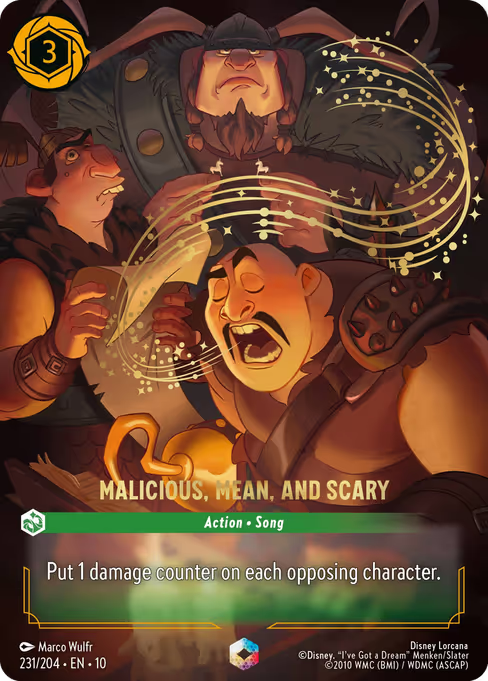 Malicious, Mean, and Scary Disney Lorcana card