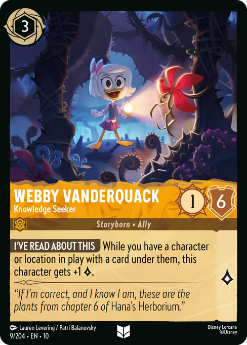 Webby Vanderquack - Knowledge Seeker Disney Lorcana card