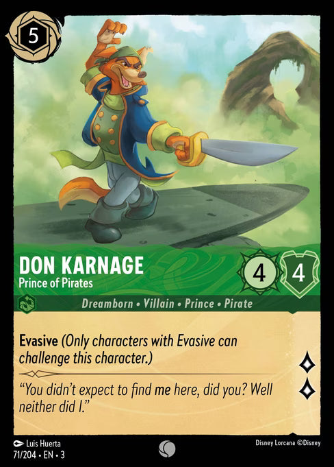 Don Karnage - Prince of Pirates Disney Lorcana card