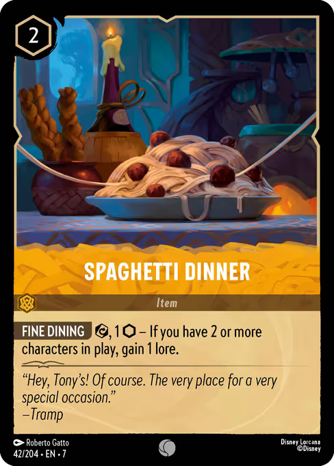 Spaghetti Dinner Disney Lorcana card