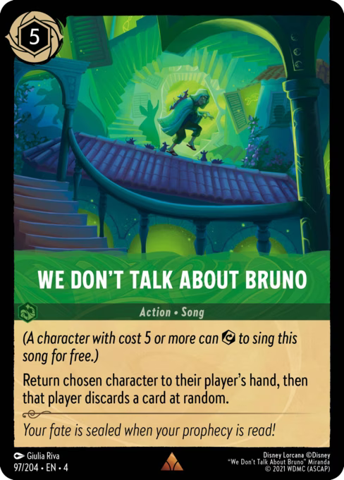 We Don’t Talk About Bruno Disney Lorcana card
