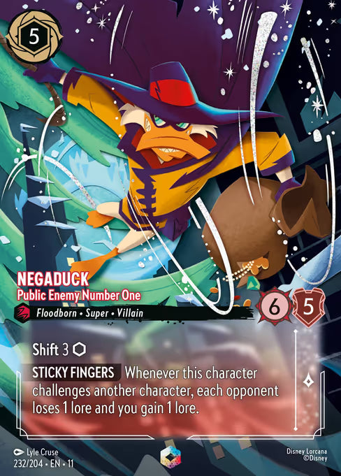 Negaduck - Public Enemy Number One Disney Lorcana card