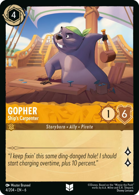 Gopher - Ship's Carpenter Disney Lorcana card