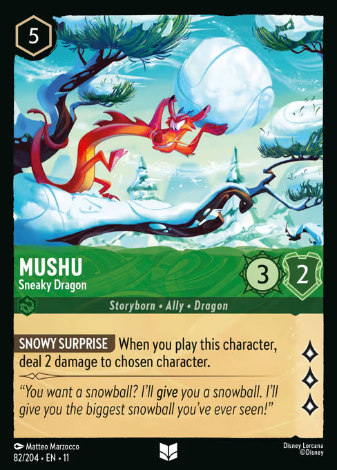 Mushu - Sneaky Dragon Disney Lorcana card