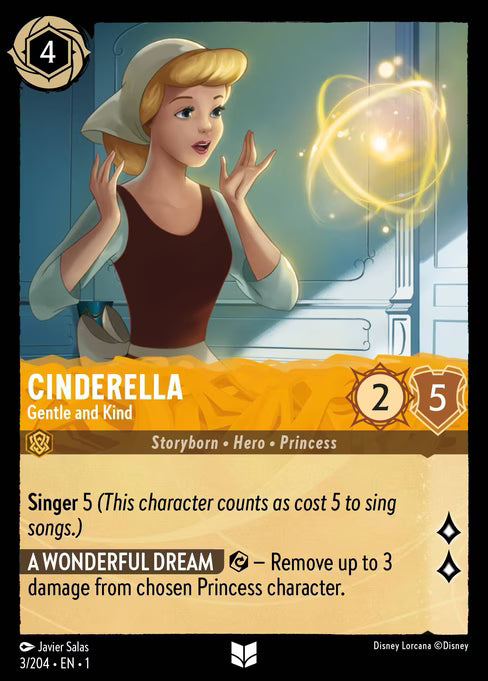 Cinderella - Gentle and Kind Disney Lorcana card